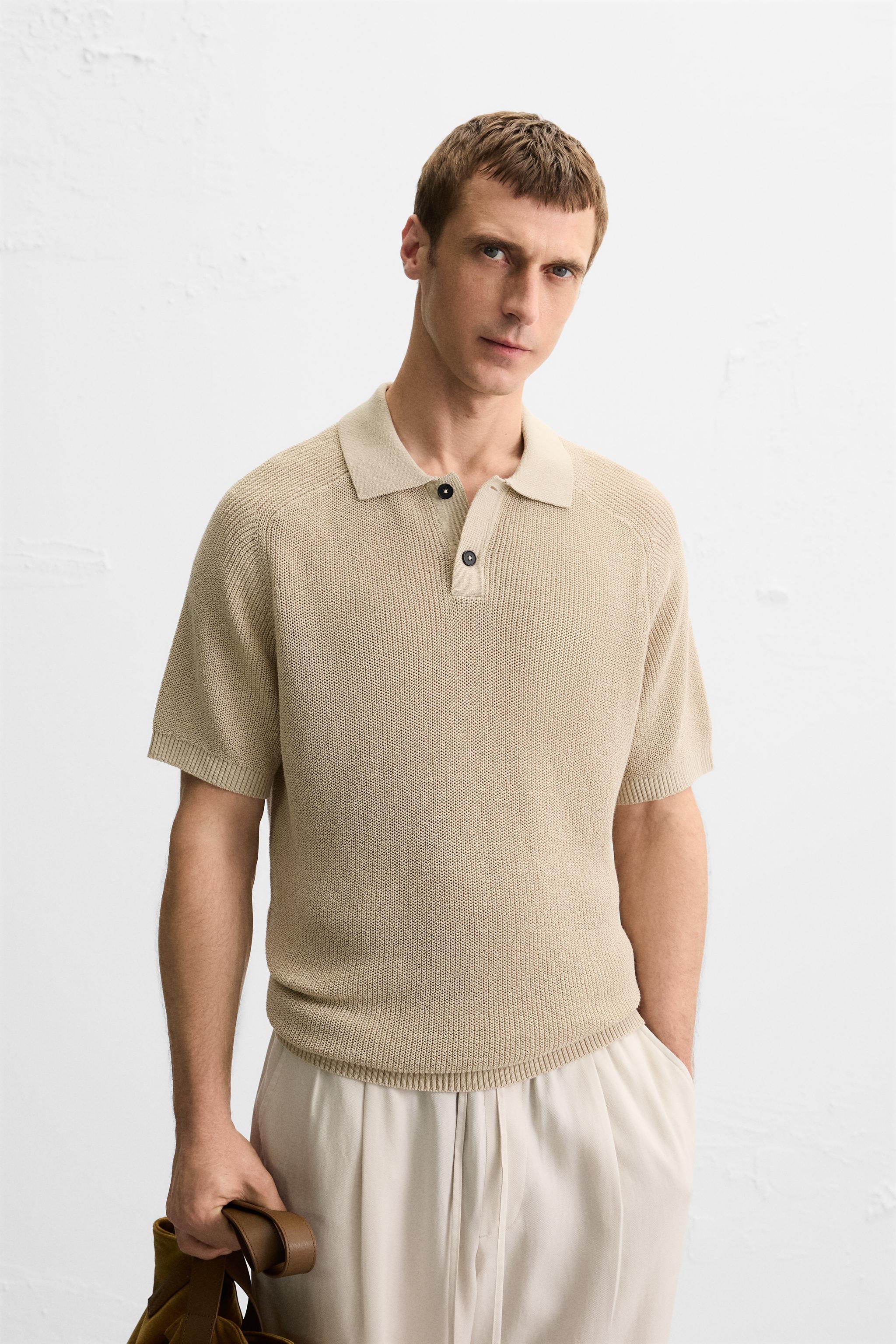 TEXTURED KNIT POLO SHIRT